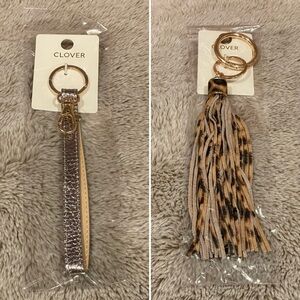 Keychain/Bag Charm - Silver or Leopard Print with Gold tone Hardware